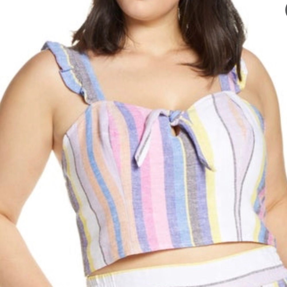 BP Tie front Linen blend crop-top
